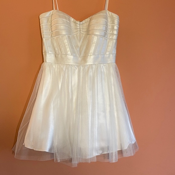 Prom White Leather top Dress - Picture 1 of 5